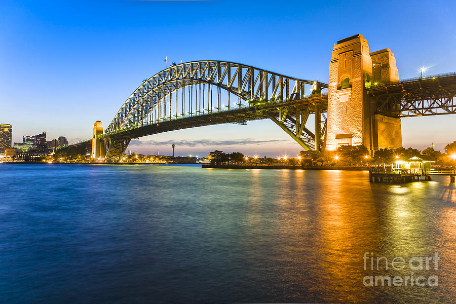 Sydney Harbour Bridge Illuminated at Twilight Photograph by Colin and Linda McKie