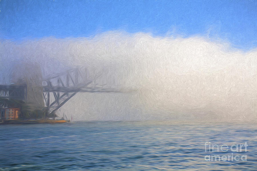 Australia Photograph - Sydney Harbour Bridge in fog by Sheila Smart Fine Art Photography