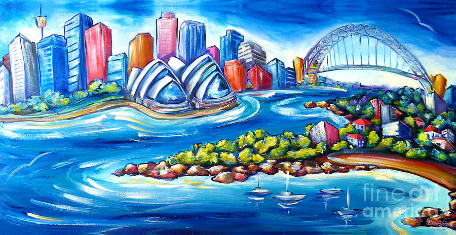 Sydney Harbour Painting by Deb Broughton