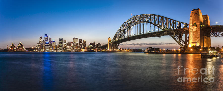 Sydney Harbour Evening Panorama Photograph by Colin and Linda McKie