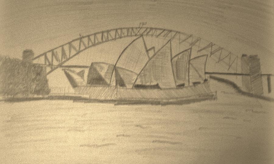 Draw sidney. Сидней простым карандашом. Сиднейский мост Харбор-бридж рисунок. Перспектива зарисовка мост. Австралия достопримечательности раскраска Харбор бридж.