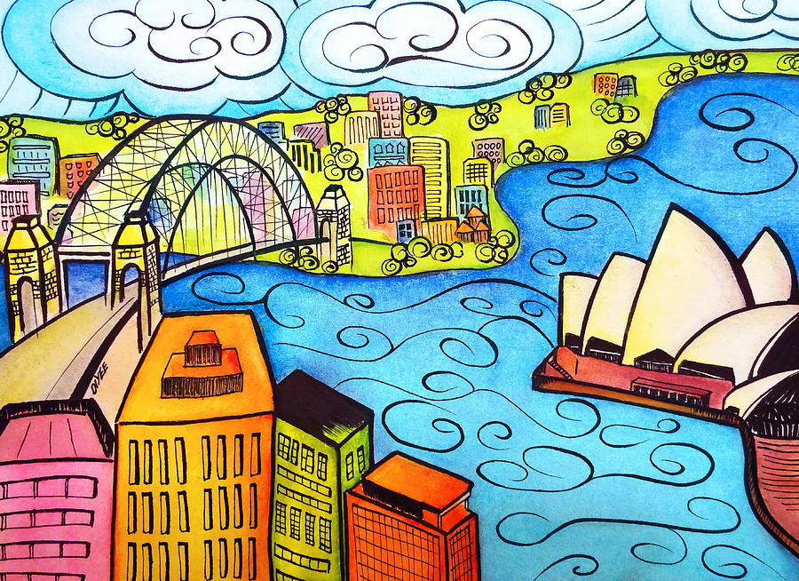 Sydney Harbour  Painting by Oiyee At Oystudio