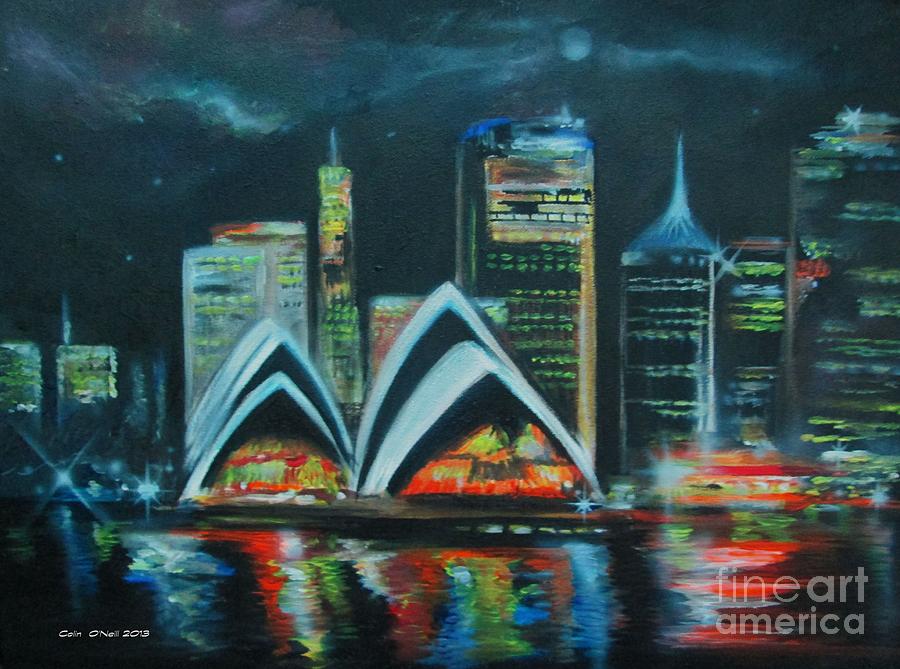 Sydney Nights  Painting by Colin O neill