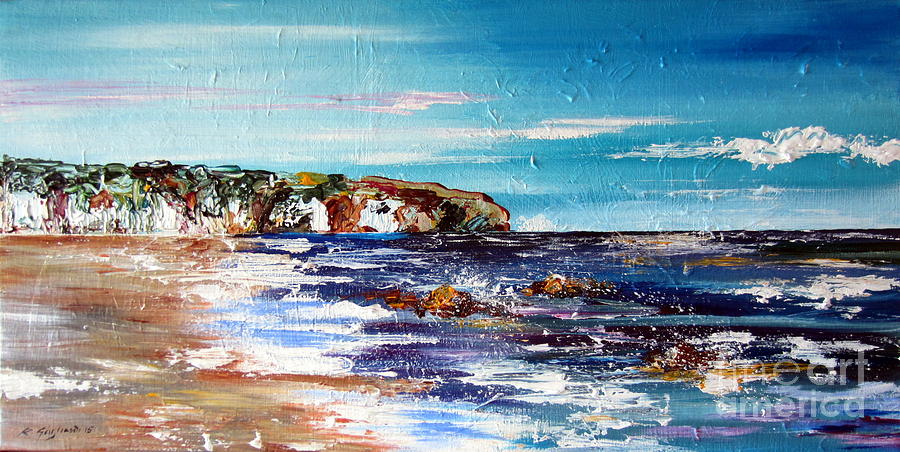 Sydney Northern Beaches Rocky Cliff Australia Painting by Roberto Gagliardi