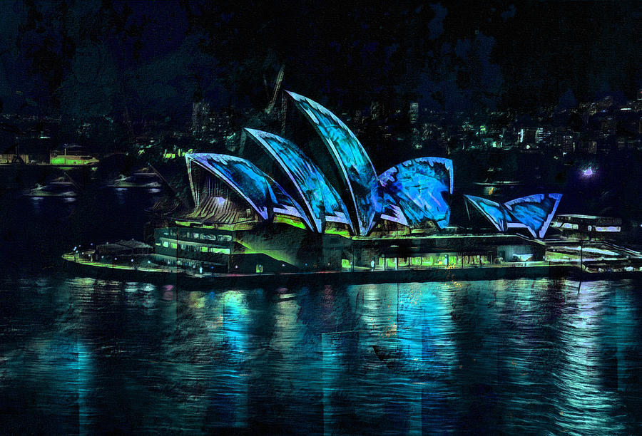 Architecture Photograph - Sydney Opera House By Night by Georgiana Romanovna