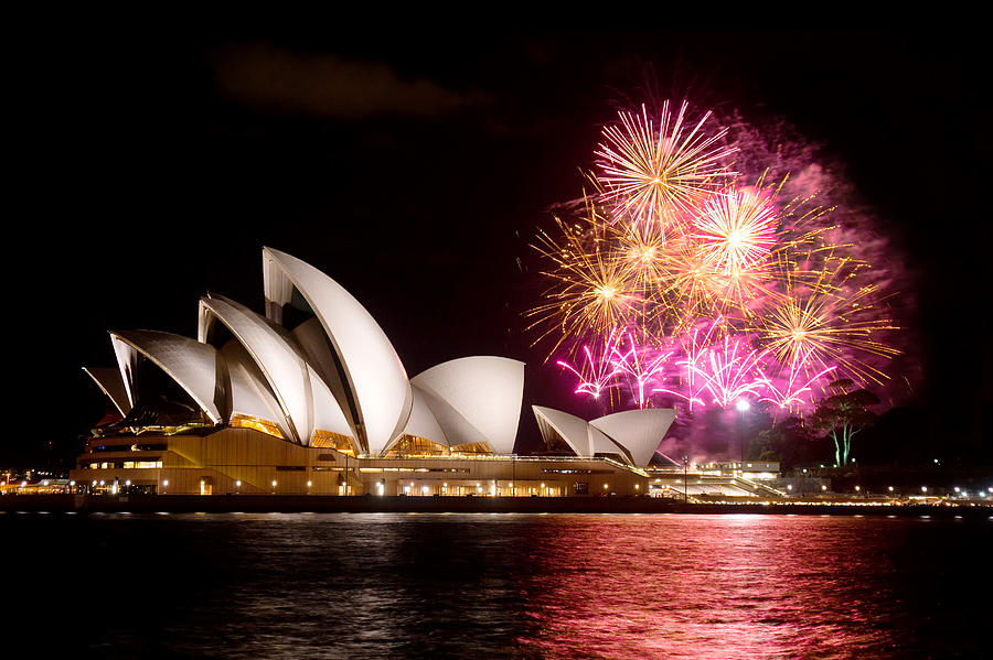 Sydney Opera House Fireworks Photograph by Kokkai