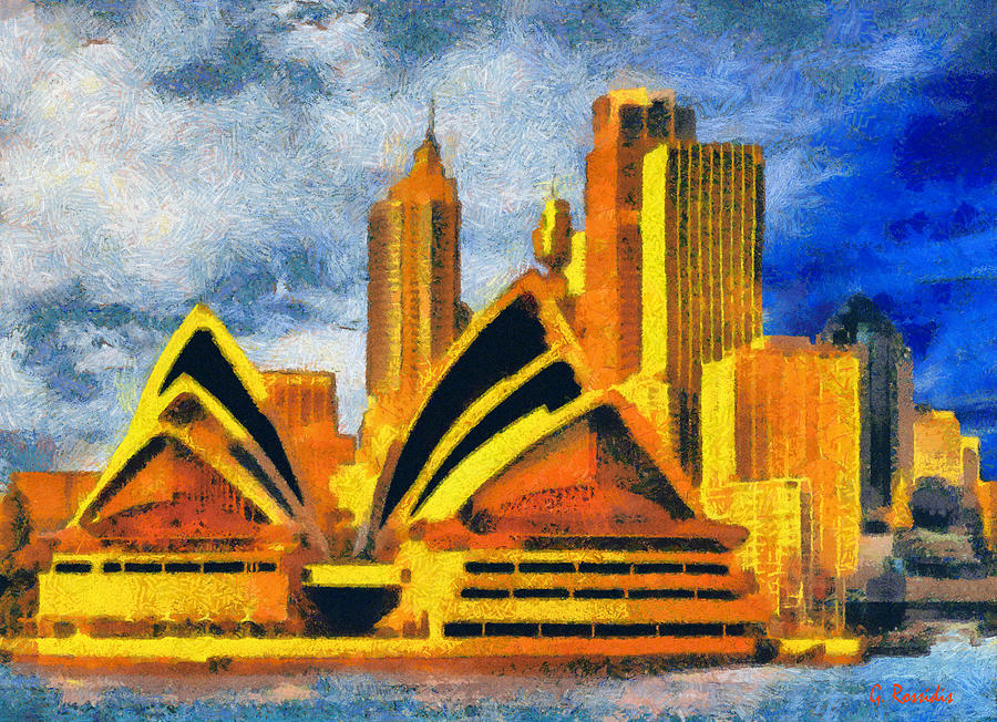 Sydney Opera House Painting by George Rossidis