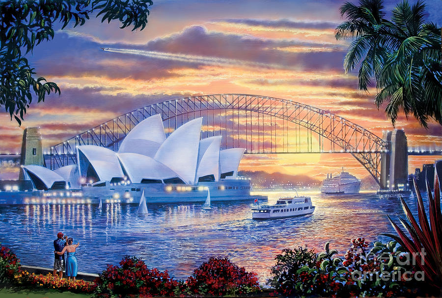 Landscape Digital Art - Sydney Opera House by MGL Meiklejohn Graphics Licensing