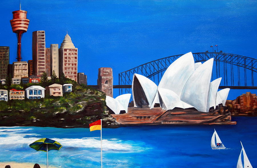 Sydneyscape - featuring Opera House Painting by Lyndsey Hatchwell - Pixels