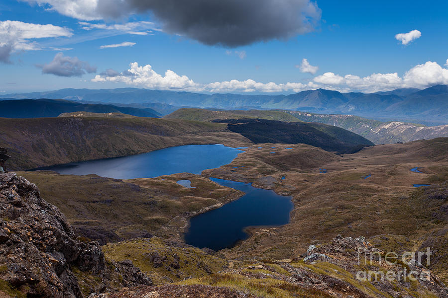 Mountain Photograph - Sylvester Lakes in Kahurangi National Park NZ by Stephan Pietzko