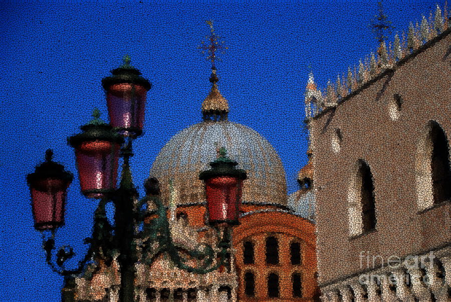 Symbols of Venice through Crackled Glass Photograph by Jacqueline M Lewis