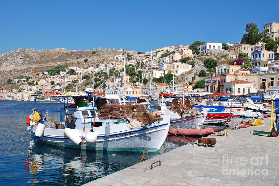 Greek Photograph - Symi island Greece by David Fowler