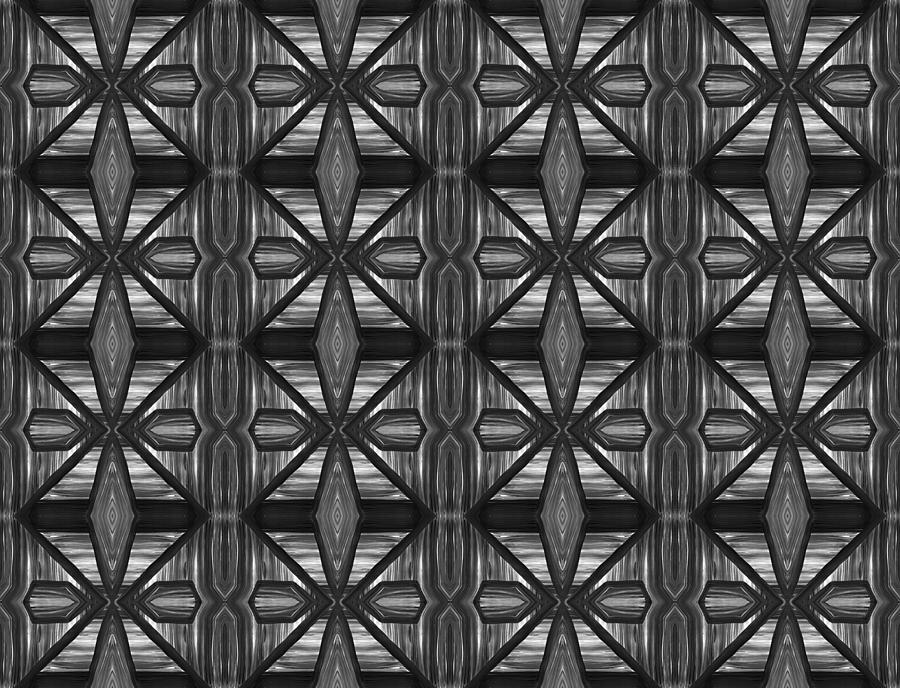 Symmetrical Repeating Pattern in Charcoal  Painting by Barbara St Jean