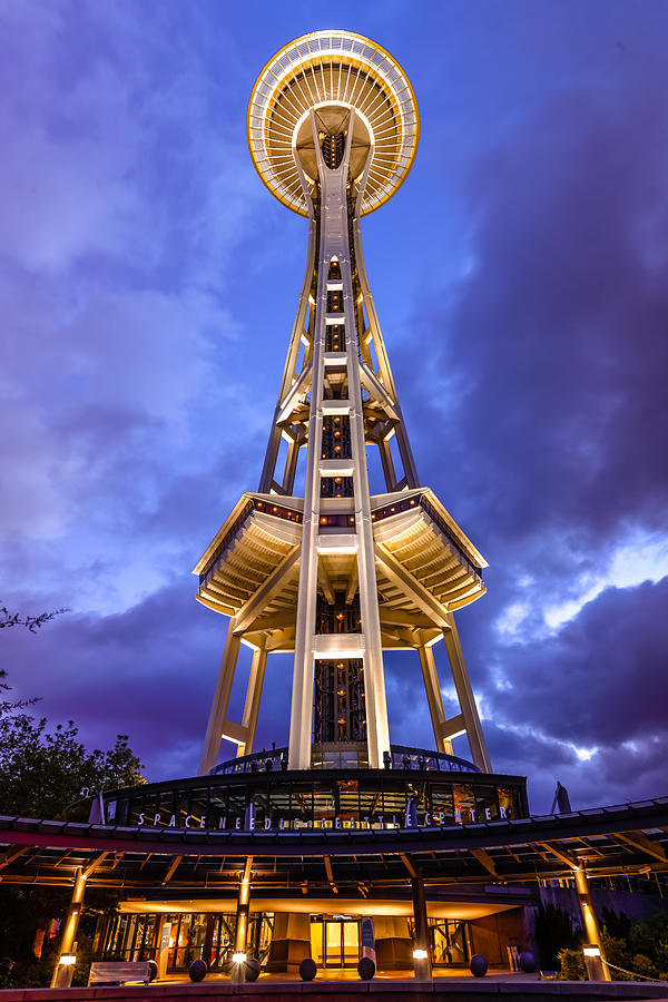 Symmetry of Space Needle - Seattle Washington Photograph by Silvio Ligutti