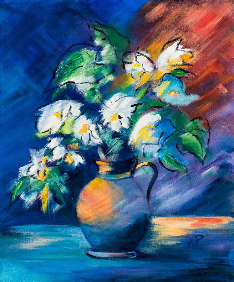 Flower Painting - Symphony in Blue by Elise Palmigiani
