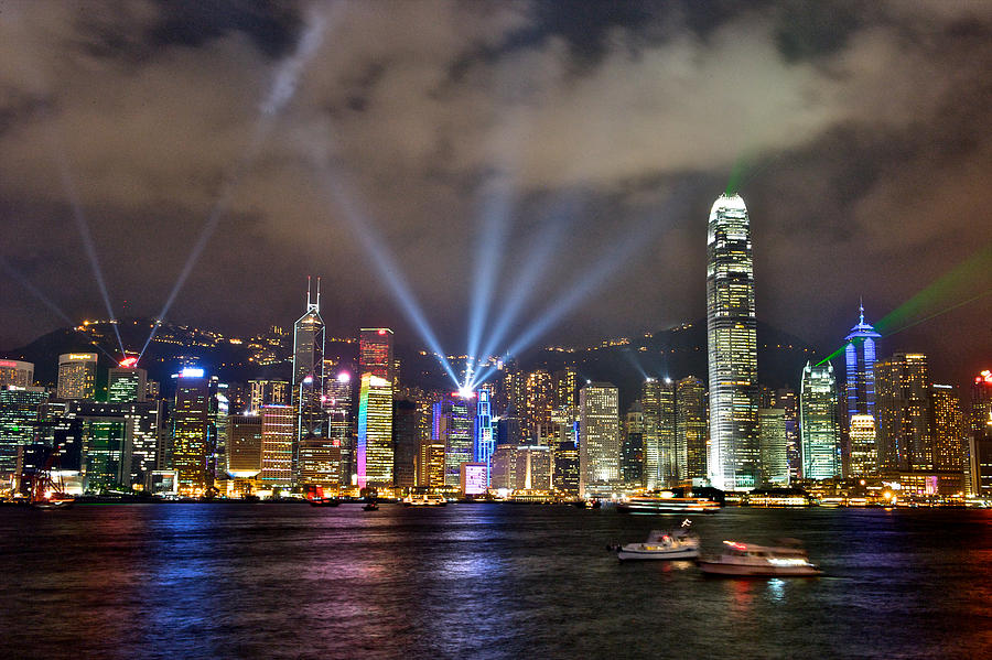 Symphony of Lights in hong Kong Photograph by Hisao Mogi