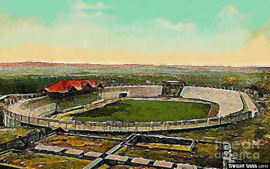 Football Painting - SYRACUSE UNIV. STADIUM IN SYRACUSE N Y c.1908 by Dwight Goss