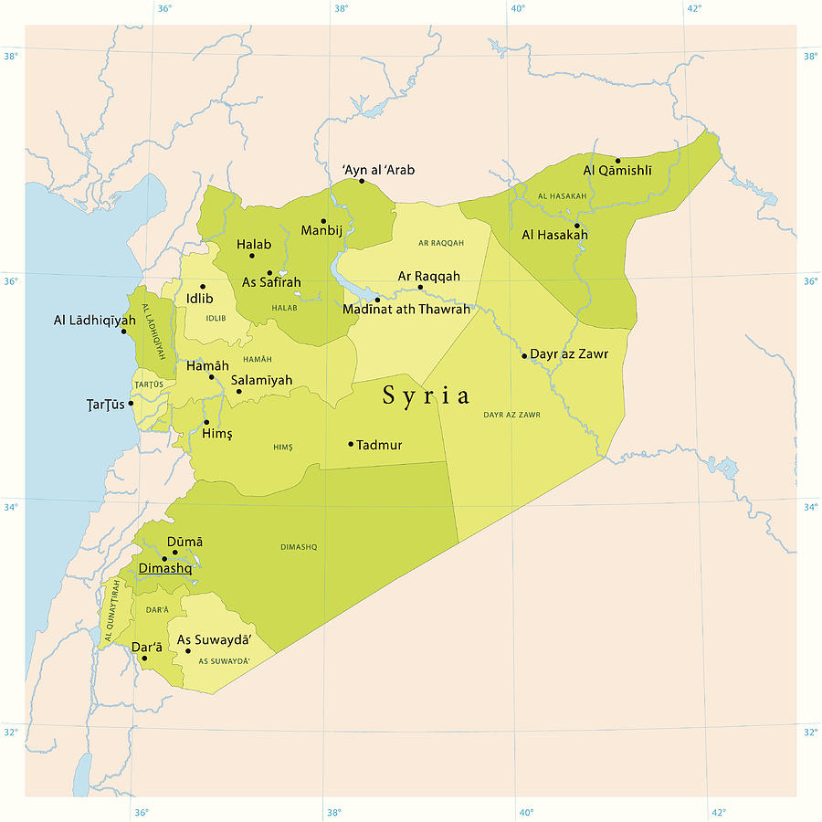 Syria Vector Map Drawing by FrankRamspott
