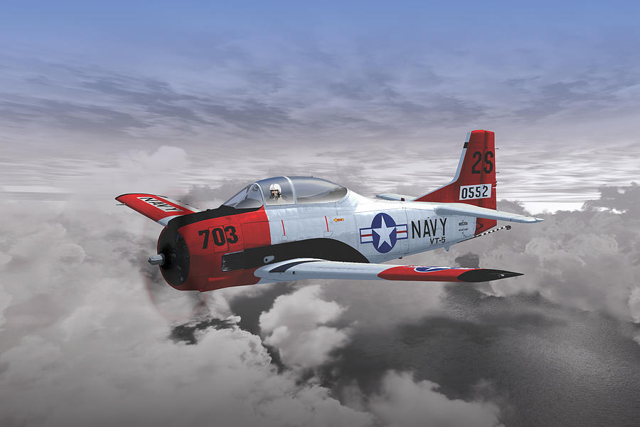 T-28c Vt-5 Digital Art by Mike Ray