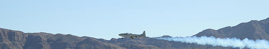 Las Vegas Photograph - T-33 Shooting Star Flyby Nellis by Carl Deaville