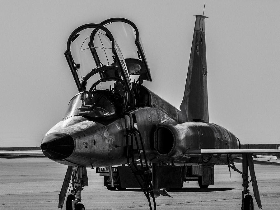 Black And White Photograph - T-38 Talon Black and White by Philip Rispin