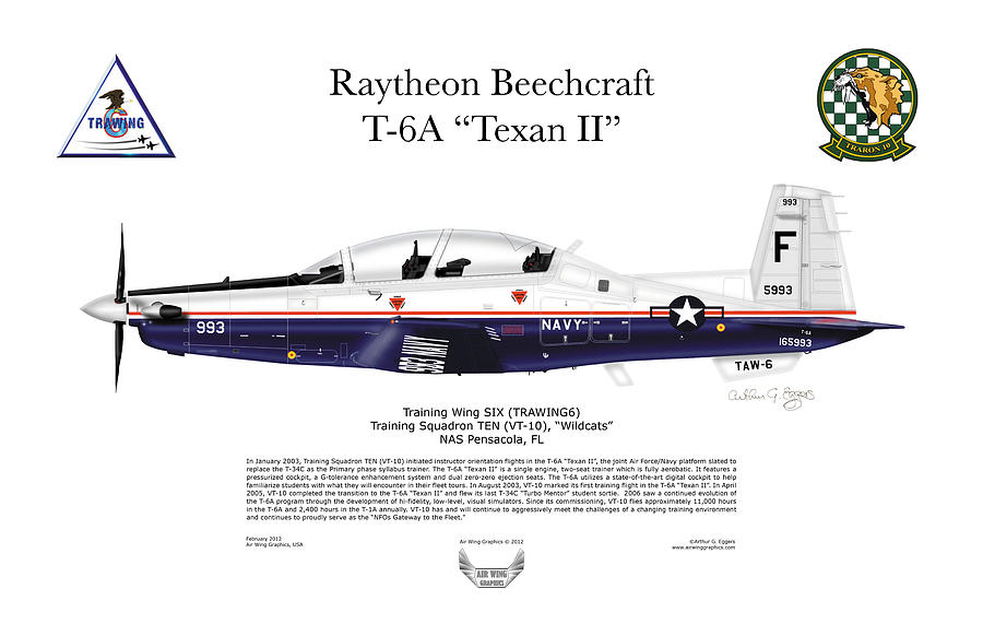 T-6A Texan II VT-10 Digital Art by Arthur Eggers