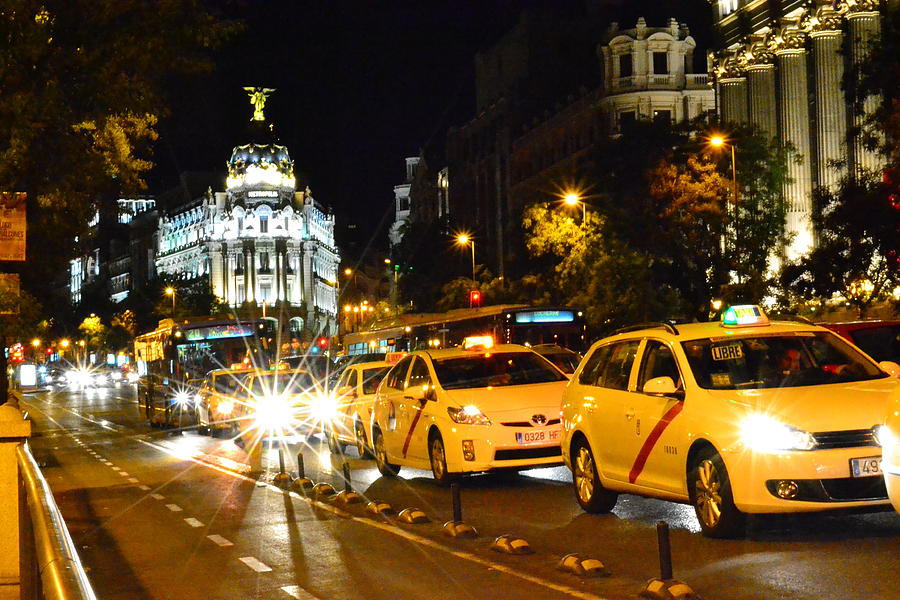 Architecture Photograph - Taxi Madrid Spain by Angela Seager