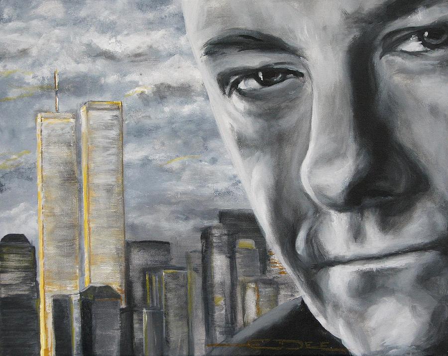 T and the WTC Painting by Eric Dee