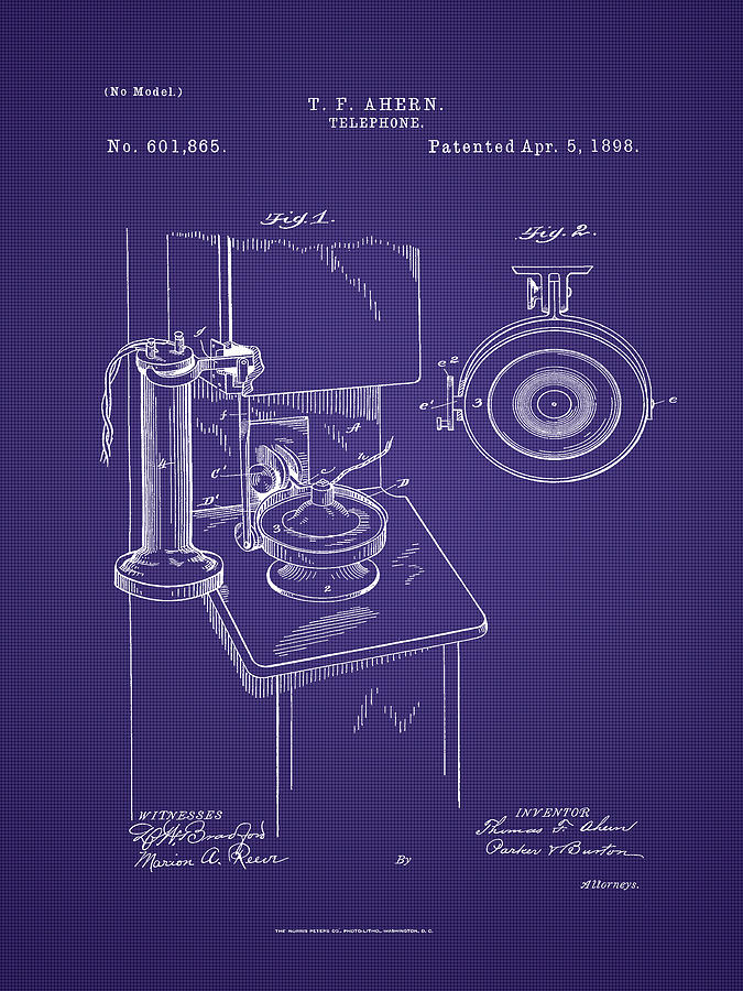 T. F. Ahearn Telephone Patent Photograph by Barry Jones