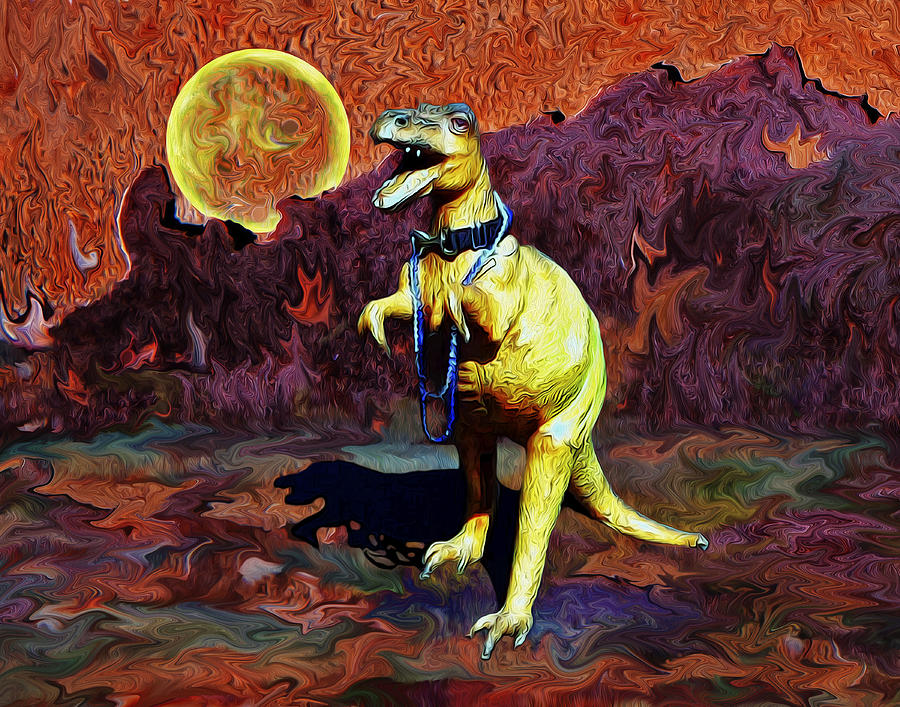 T-rex Escapes Digital Art by Sandra Selle Rodriguez