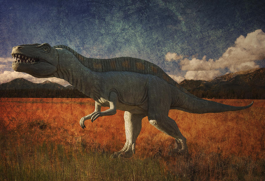 T Rex on the Prarie Digital Art by Sandra Selle Rodriguez