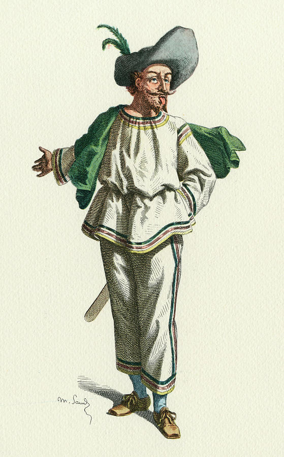 'tabarin' A Character From 'farces Drawing by Mary Evans Picture