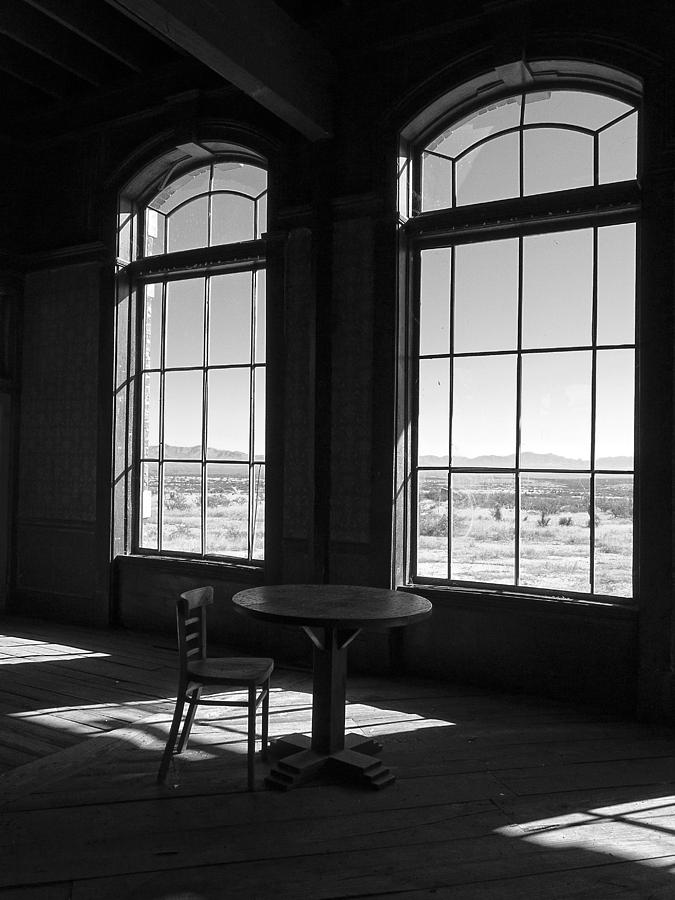 Movie Photograph - Table and Chair and The Windows by Lucinda Walter