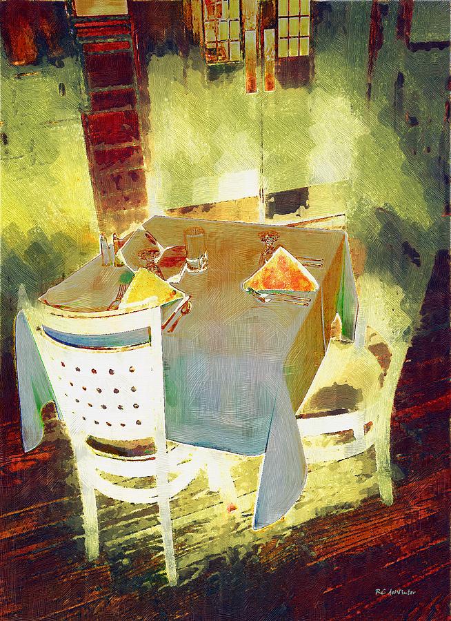 Table at the Fauve Cafe Painting by RC DeWinter