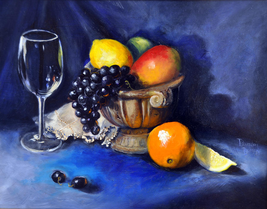 Grape Painting - Table for One by Pamela Bergen