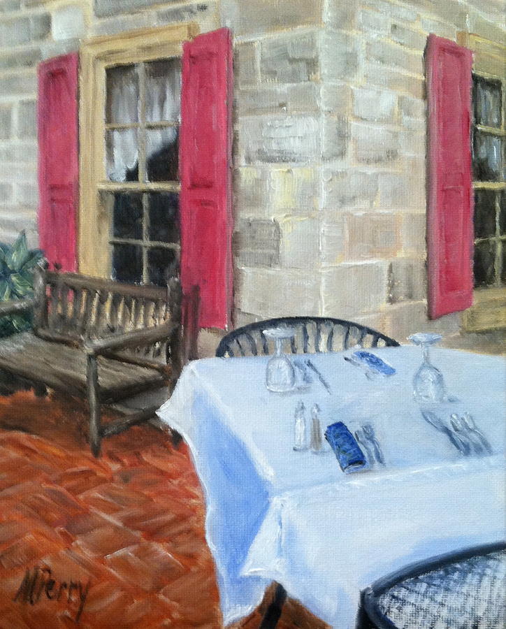 Carversville Inn Painting - Table for Two by Margie Perry