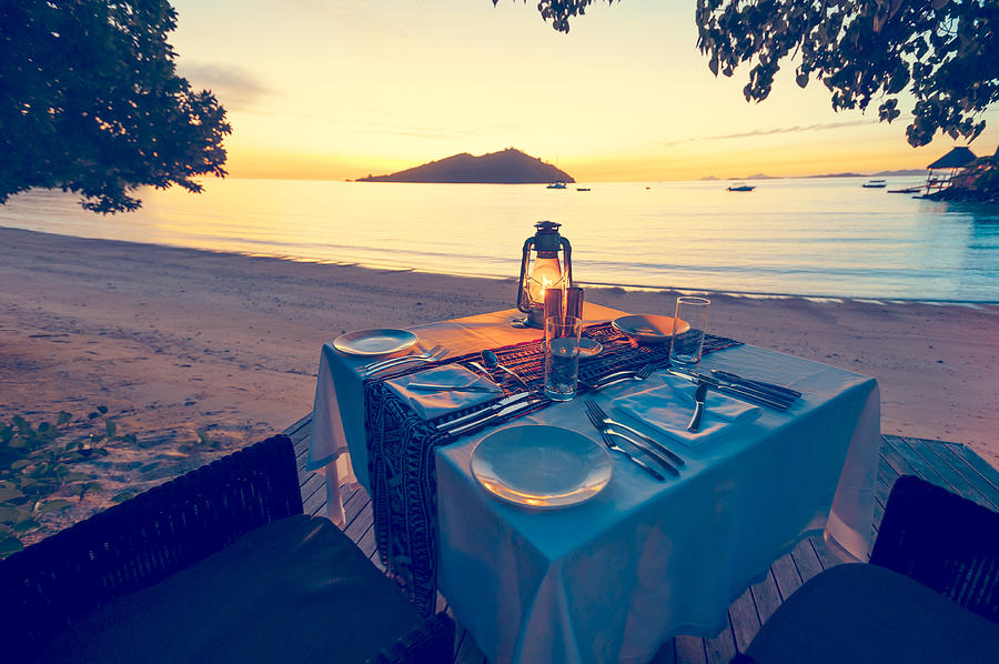 Table for two on the beach Photograph by Courtneyk