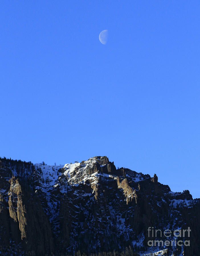 Table Mountain And Moon   #0562 Photograph