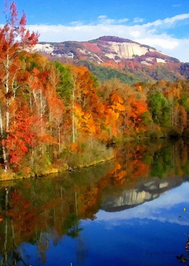 Fall Painting - Table Rock Mirrored by Lynne Jenkins