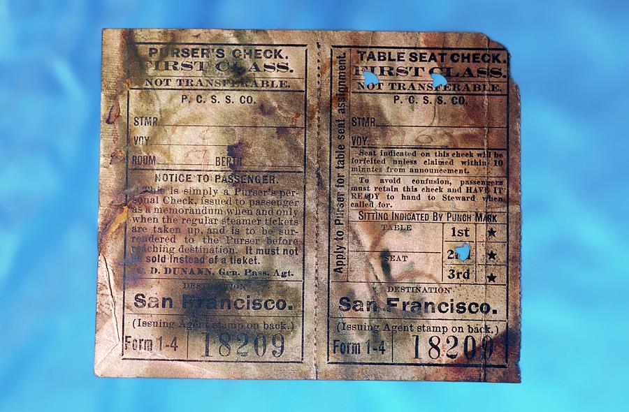 Luggage Receipt From The Titanic by Patrick Landmann/science Photo Library