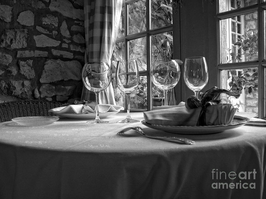 Table Setting BW Photograph by Timothy Hacker