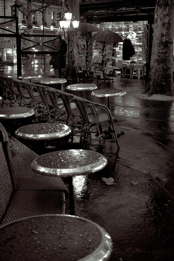 Tables in the Rain Photograph by Matthew Pace