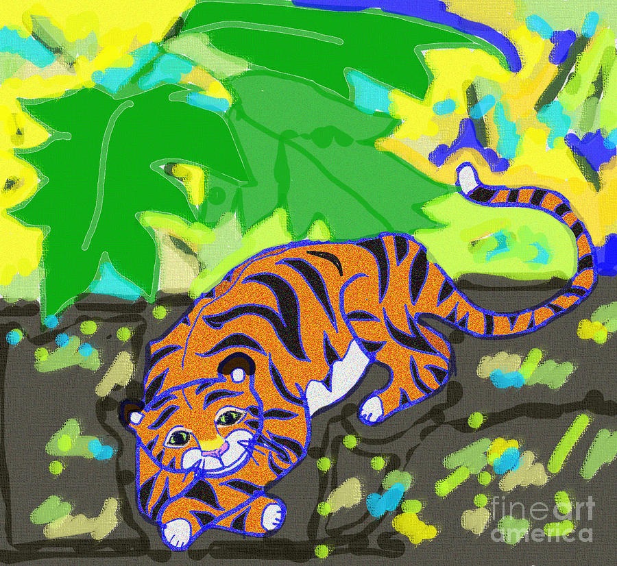 Tablet Tiger Digital Art by Cassandra Buckley