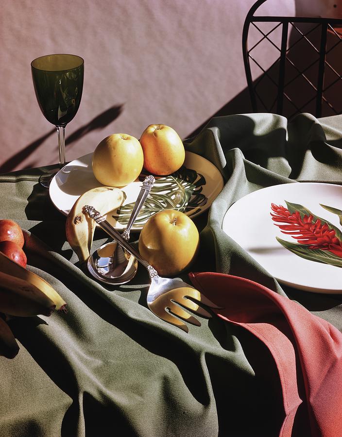 Tableware With Fruit Photograph by Horst P. Horst