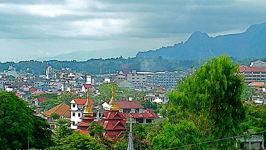 Tachilek from Shwedagon Pagoda in Tachilek-Burma Photograph by Ruth ...