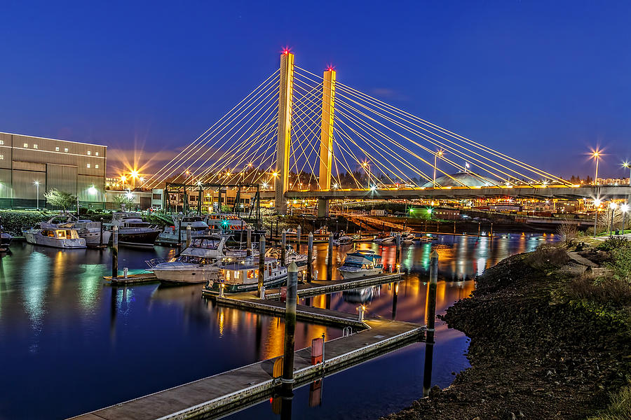 Tacoma Foss Waterway Bridge Photograph by Wes and Dotty Weber