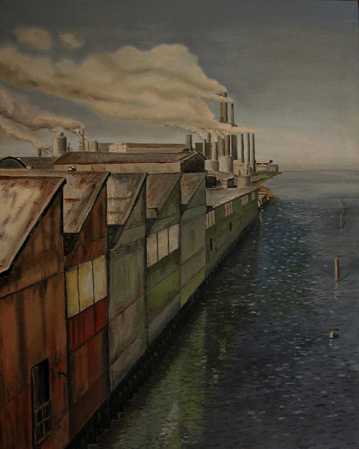 Industrial Landscape Painting - Tacoma by Thu Nguyen