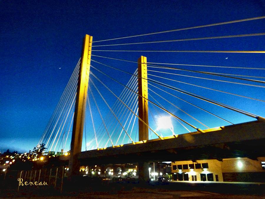 Tacoma W A Cable Stayed Bridge Photograph by A L Sadie Reneau