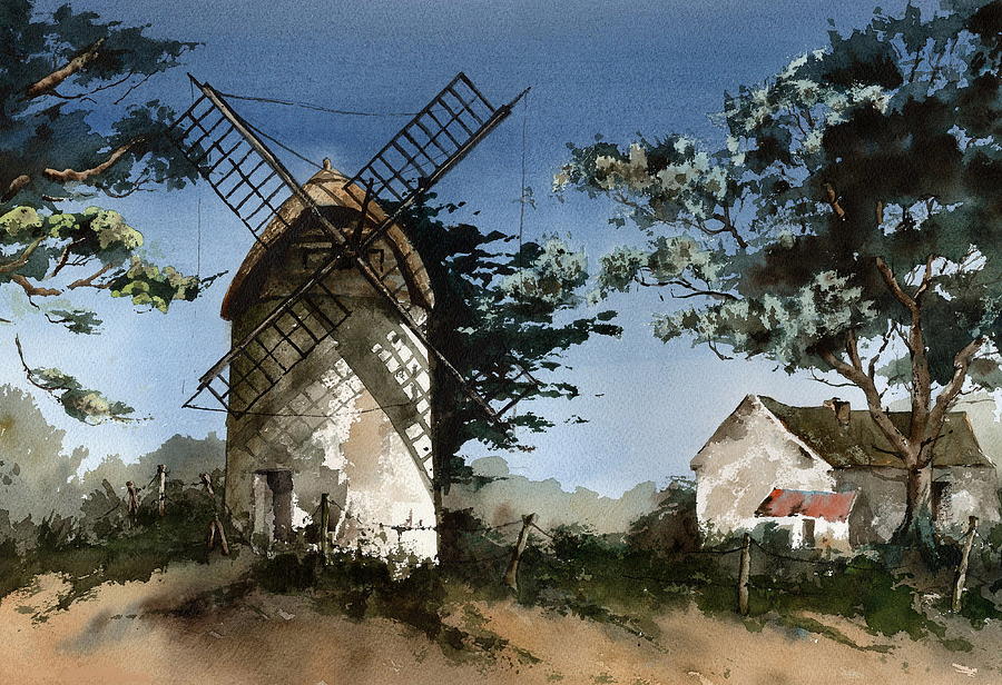 WEXFORD Tacumshane Windmill  Painting by Val Byrne