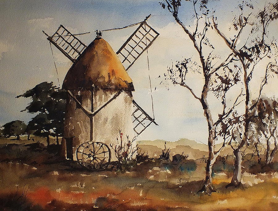 Tacumshin Windmill Wexford  Painting by Val Byrne